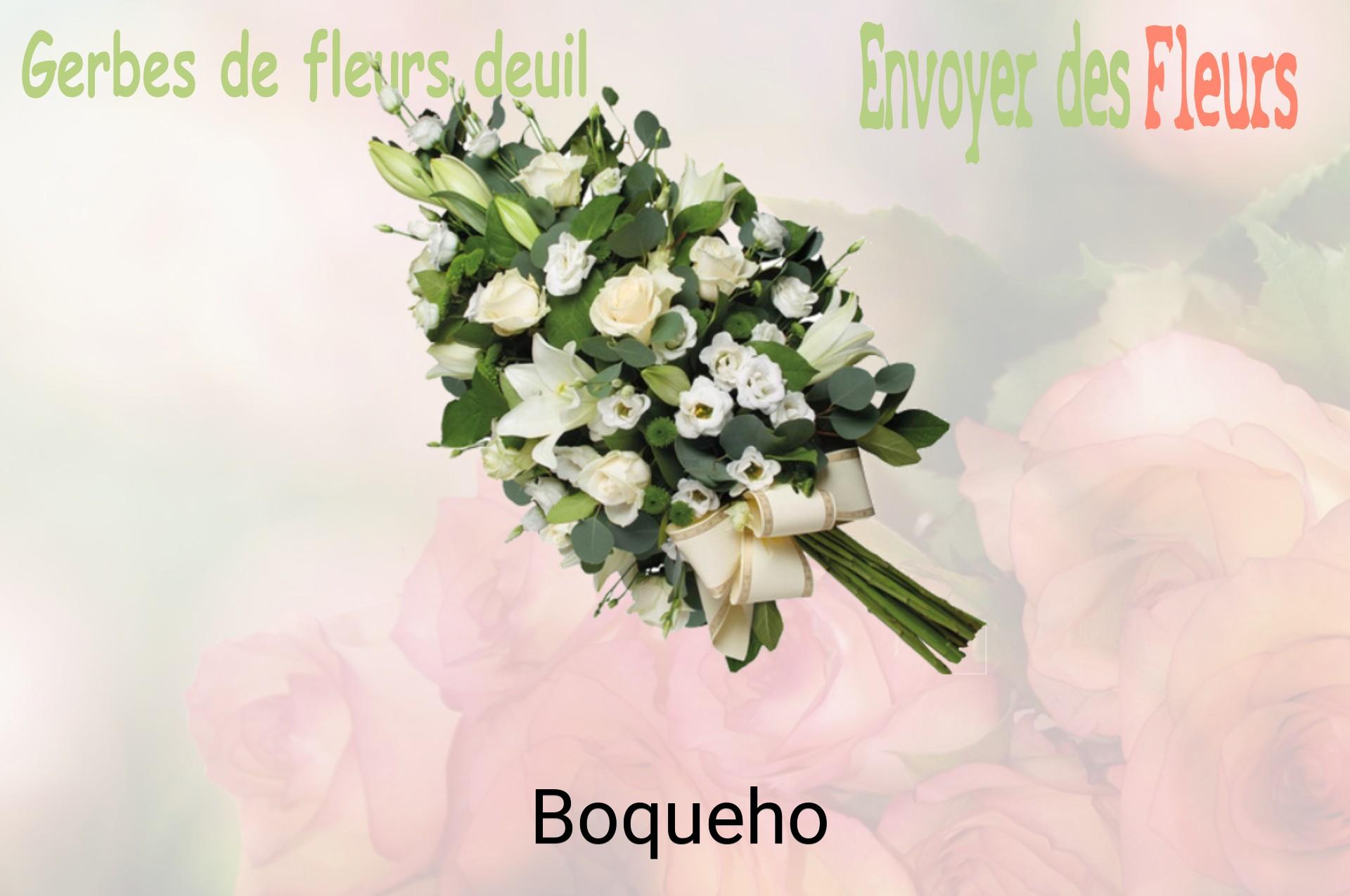 Gerbe de fleurs de deuil livrée à Boqueho